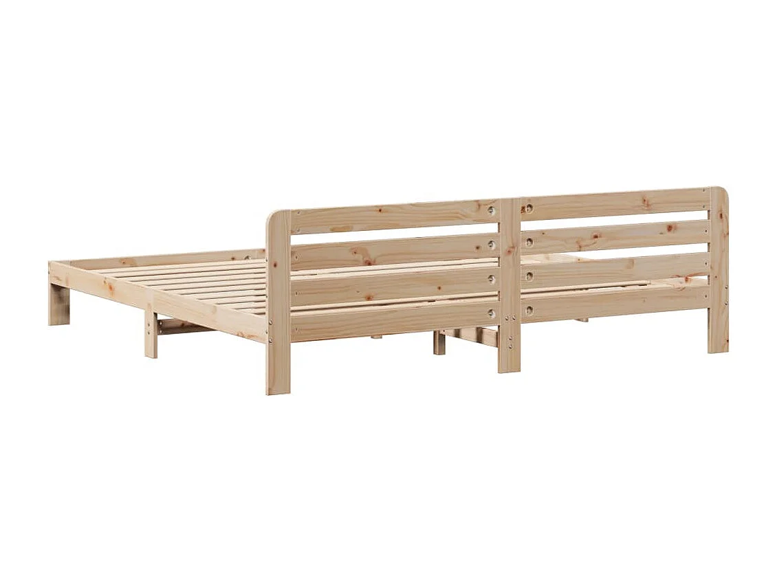Estructura de cama sin colchón madera maciza de pino 200x200 cm