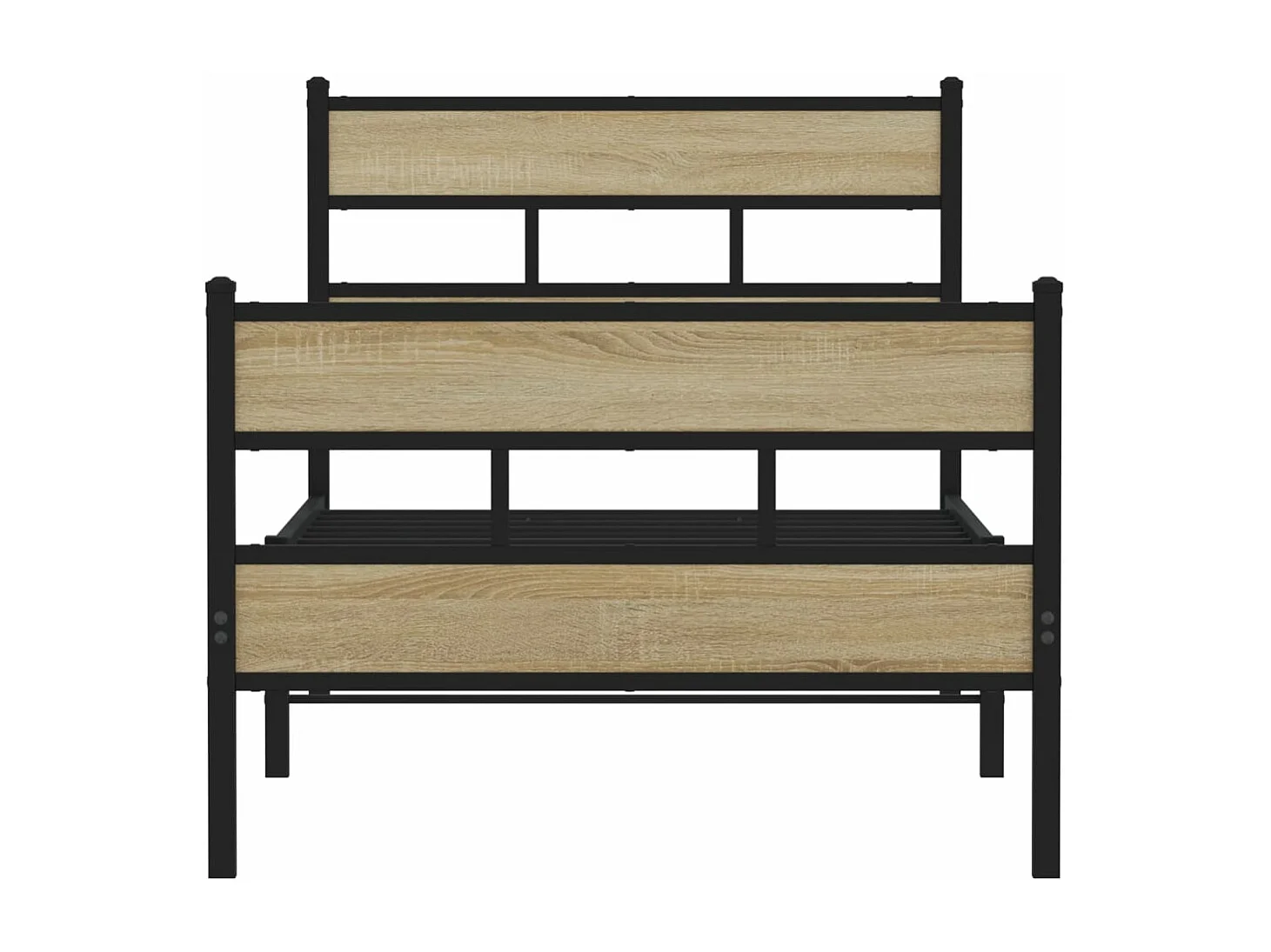Estructura de cama sin colchón metal roble Sonoma 107x203 cm