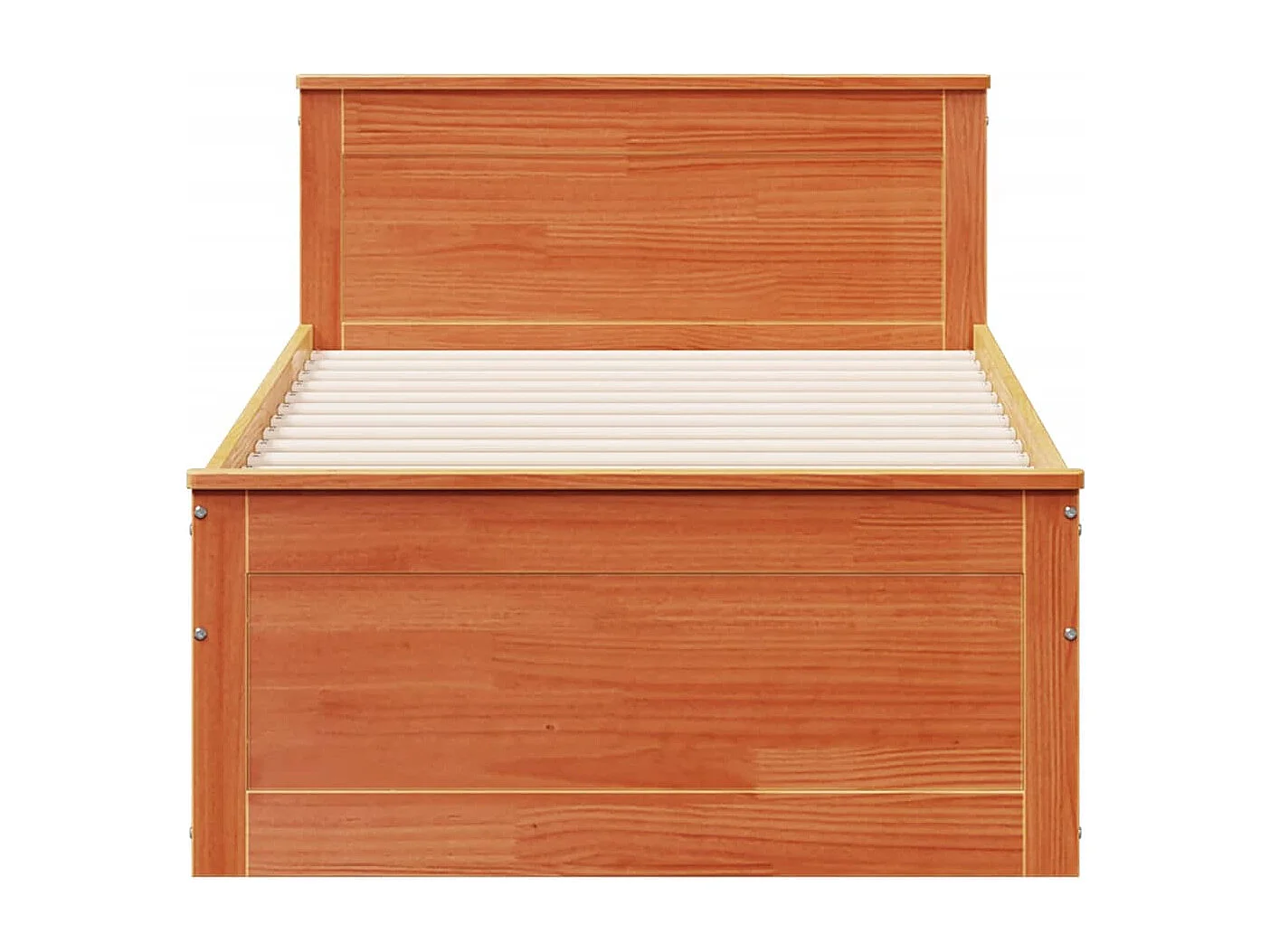 Cama con cabecero sin colchón madera maciza marrón 100x200 cm