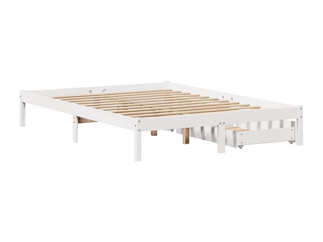 Estructura de cama sin colchón madera de pino blanca 140x200 cm