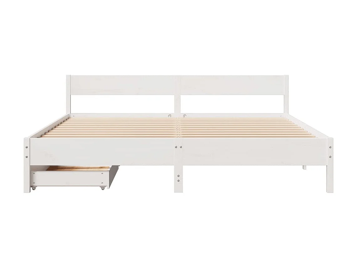 Estructura de cama sin colchón madera maciza blanca 200x200 cm