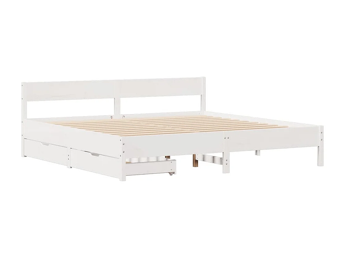 Estructura de cama sin colchón madera maciza blanca 200x200 cm
