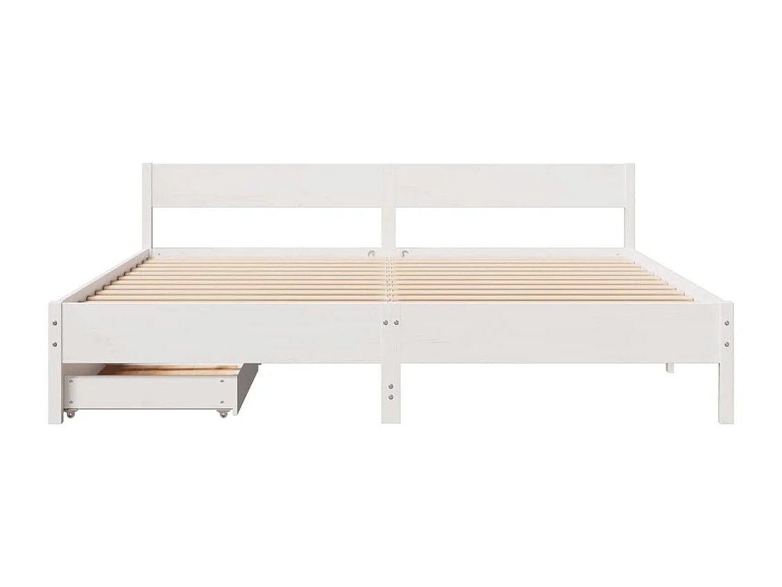 Estructura de cama sin colchón madera maciza blanca 200x200 cm