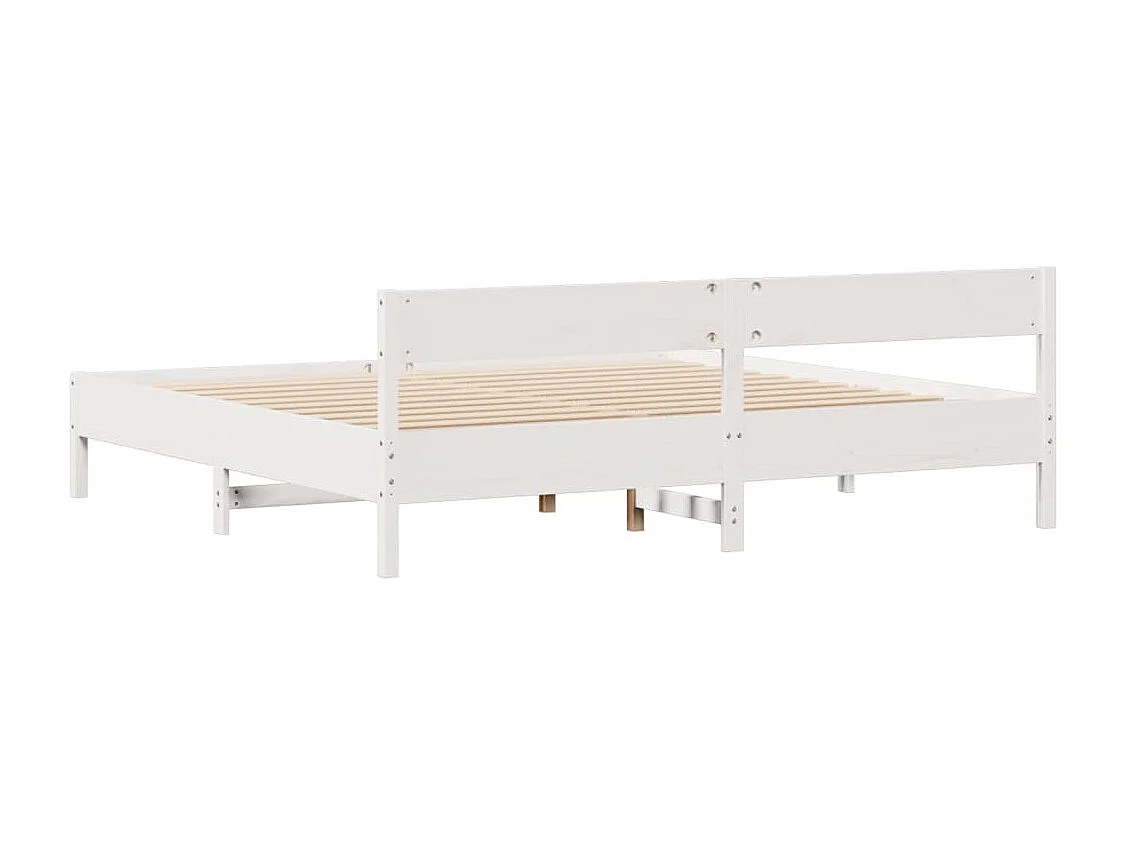 Estructura de cama sin colchón madera maciza blanca 200x200 cm