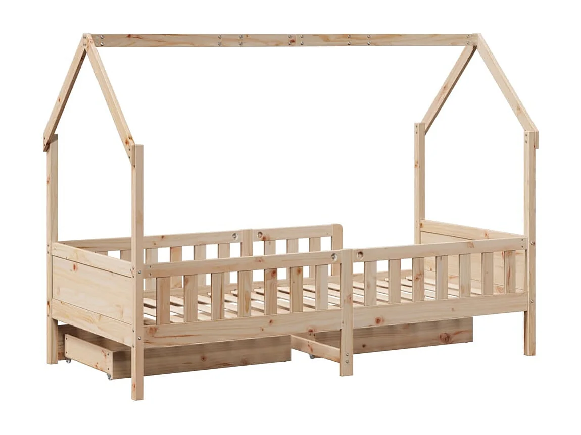 Estructura de cama para niños con cajones madera pino 80x200 cm