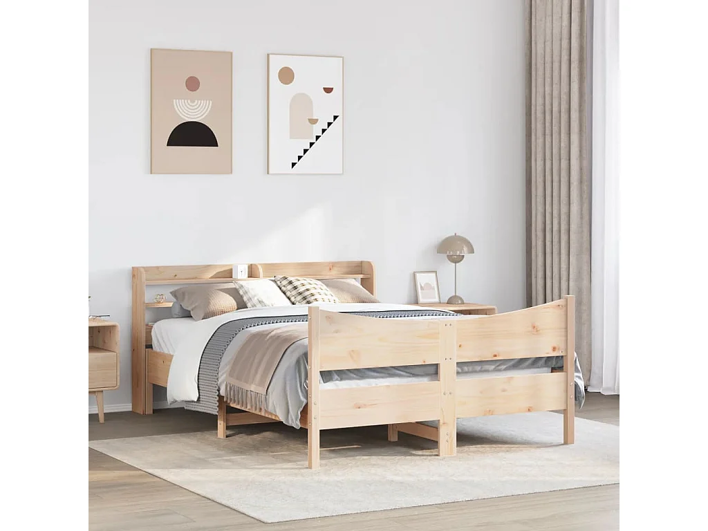 Cadre de lit avec tête de lit 160x200 cm bois de pin massif