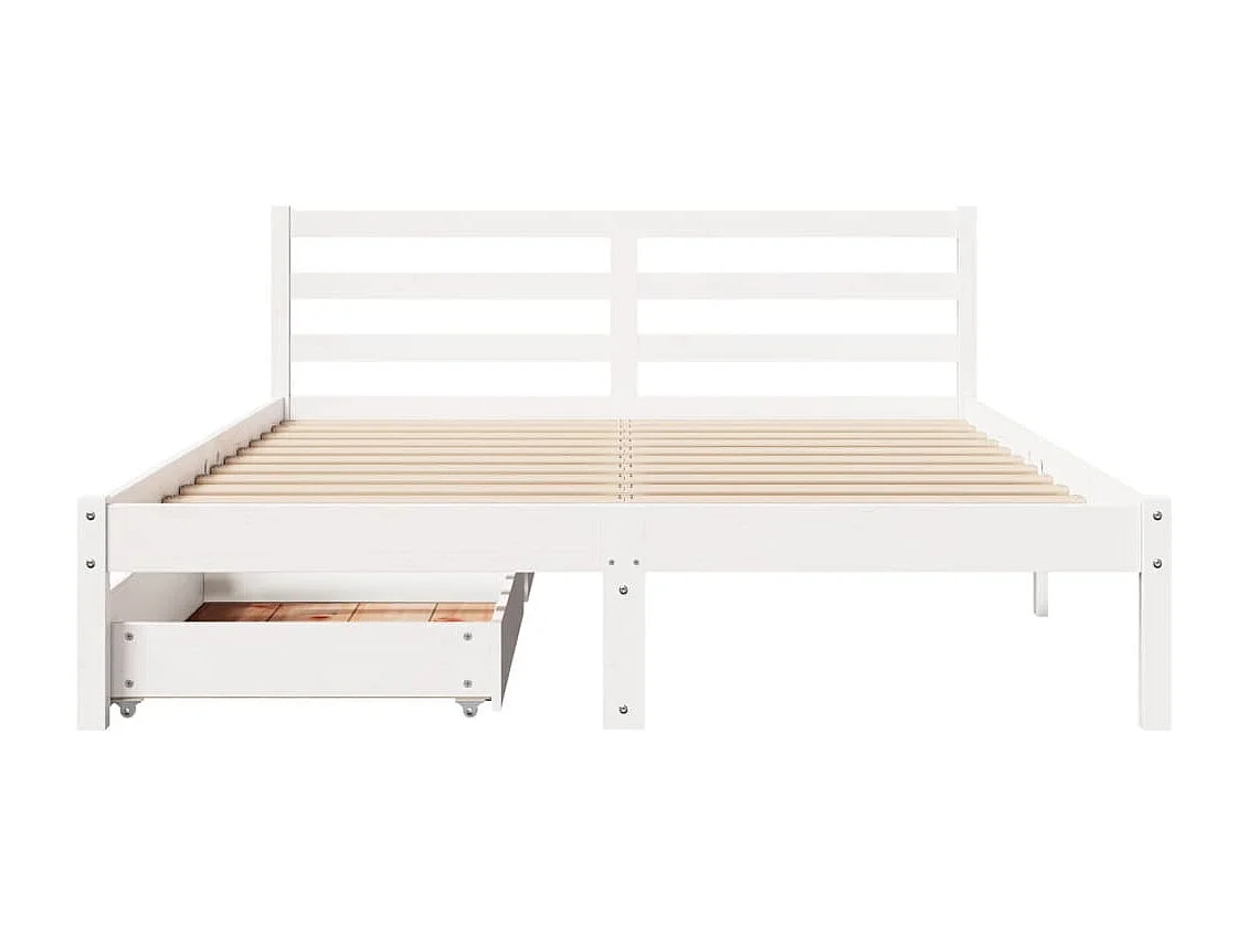Cama sem colchão 120x200 cm madeira de pinho maciça branco