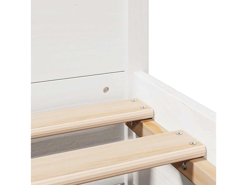 Cadre de lit sans matelas blanc 120x190 cm bois de pin massif