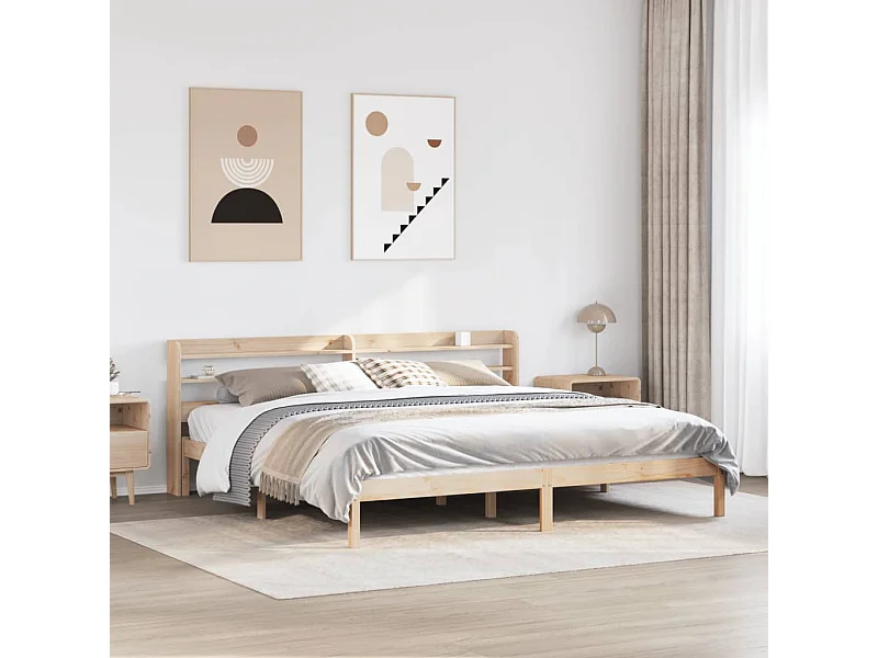 Estructura de cama sin colchón madera maciza de pino 180x200 cm
