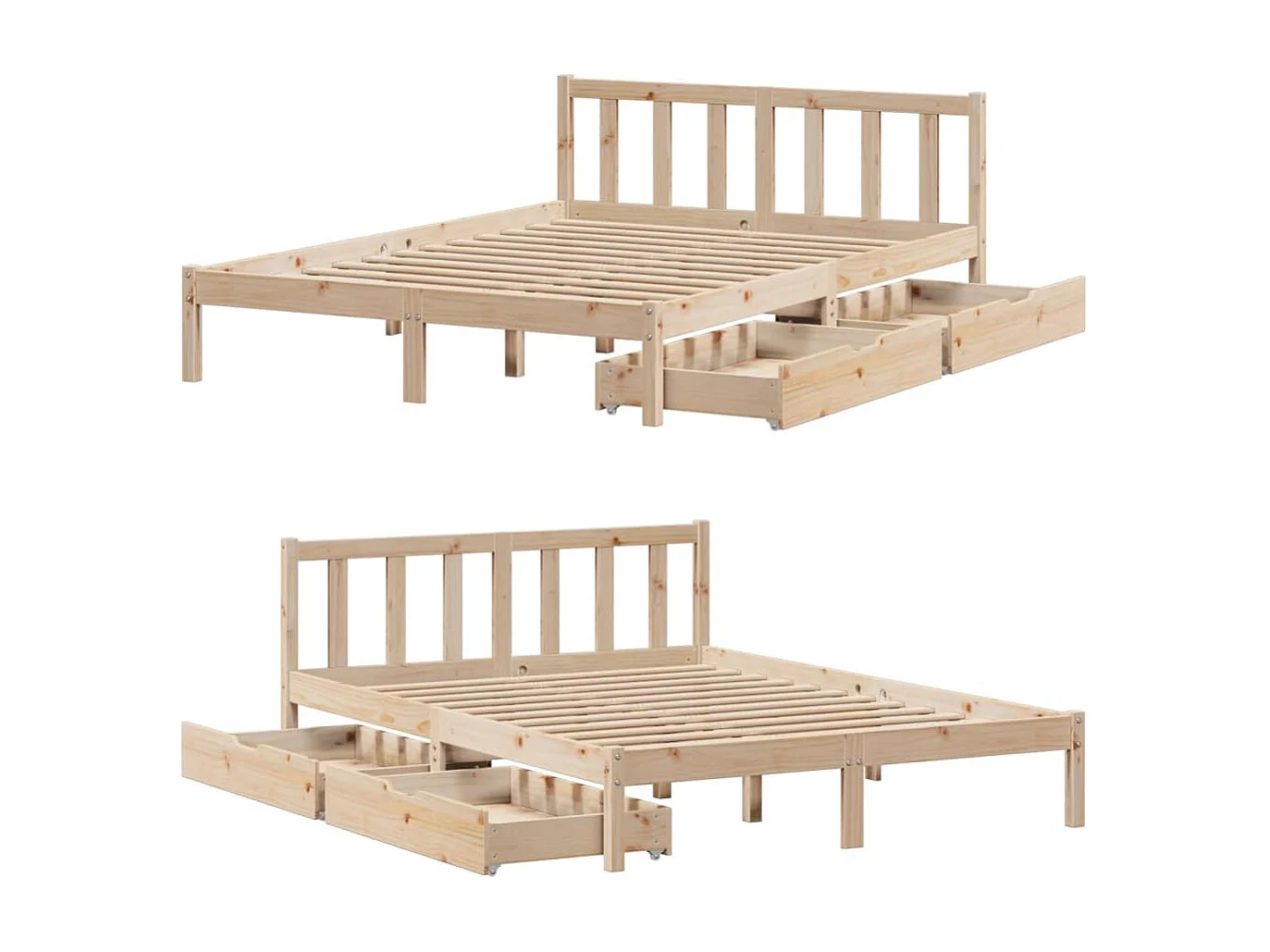 Estructura de cama sin colchón madera de pino maciza 120x200 cm