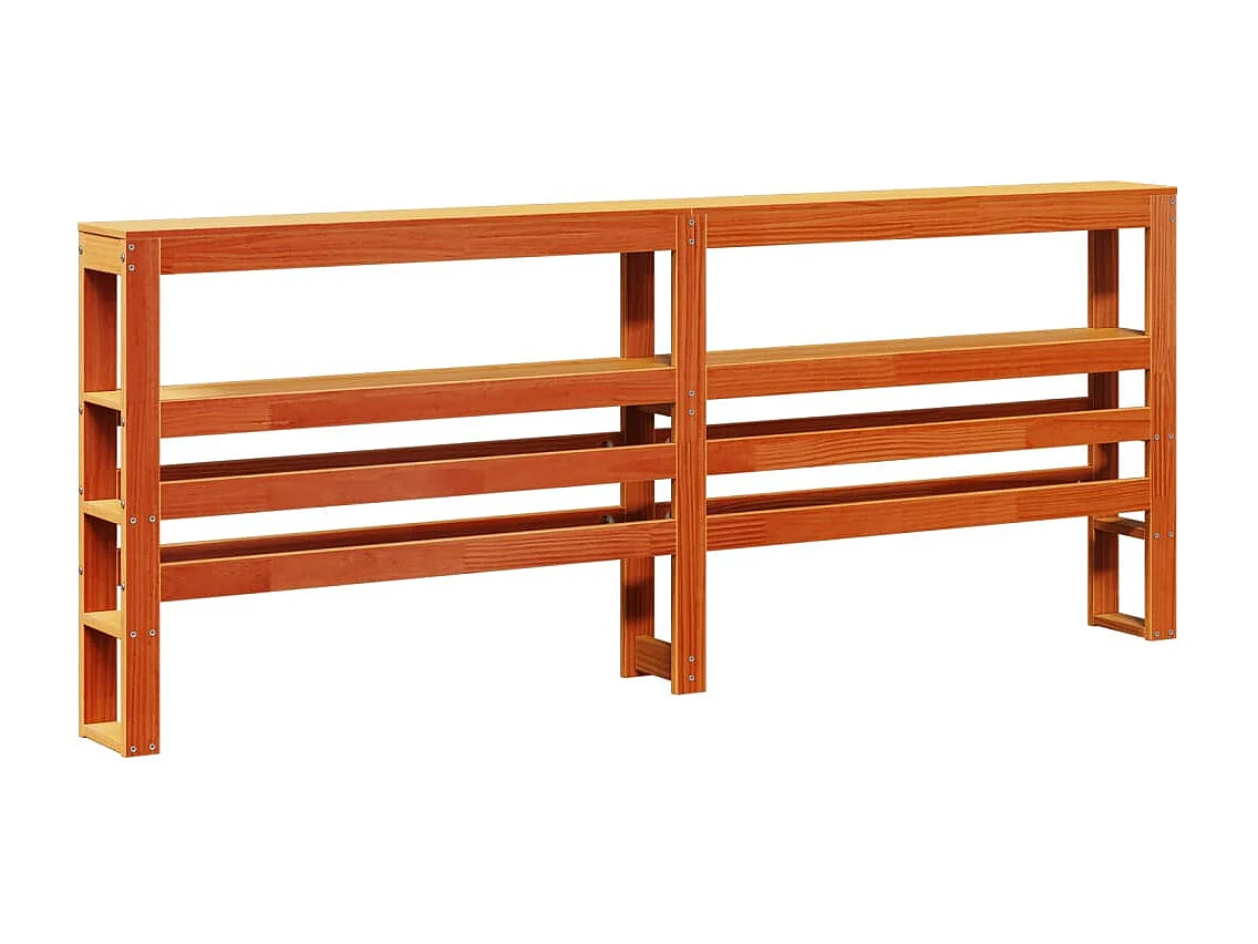 Cama sem colchão 200x200 cm pinho maciço castanho-mel