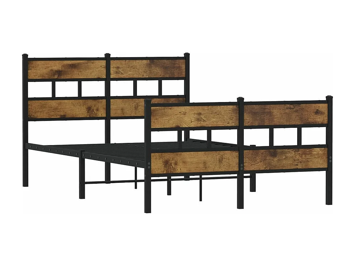 Estructura de cama sin colchón metal roble ahumado 120x190 cm
