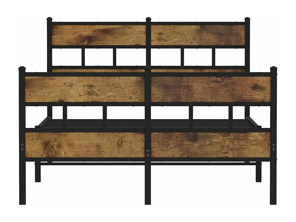 Estructura de cama sin colchón metal roble ahumado 120x190 cm