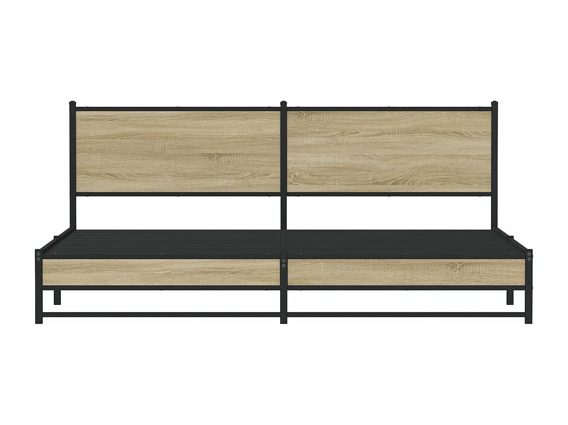 Cadre de lit en métal sans matelas chêne sonoma 200x200 cm