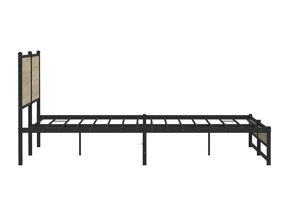 Cadre de lit en métal sans matelas chêne sonoma 200x200 cm