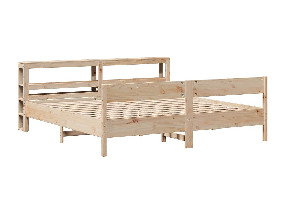 Estructura de cama sin colchón madera maciza de pino 200x200 cm