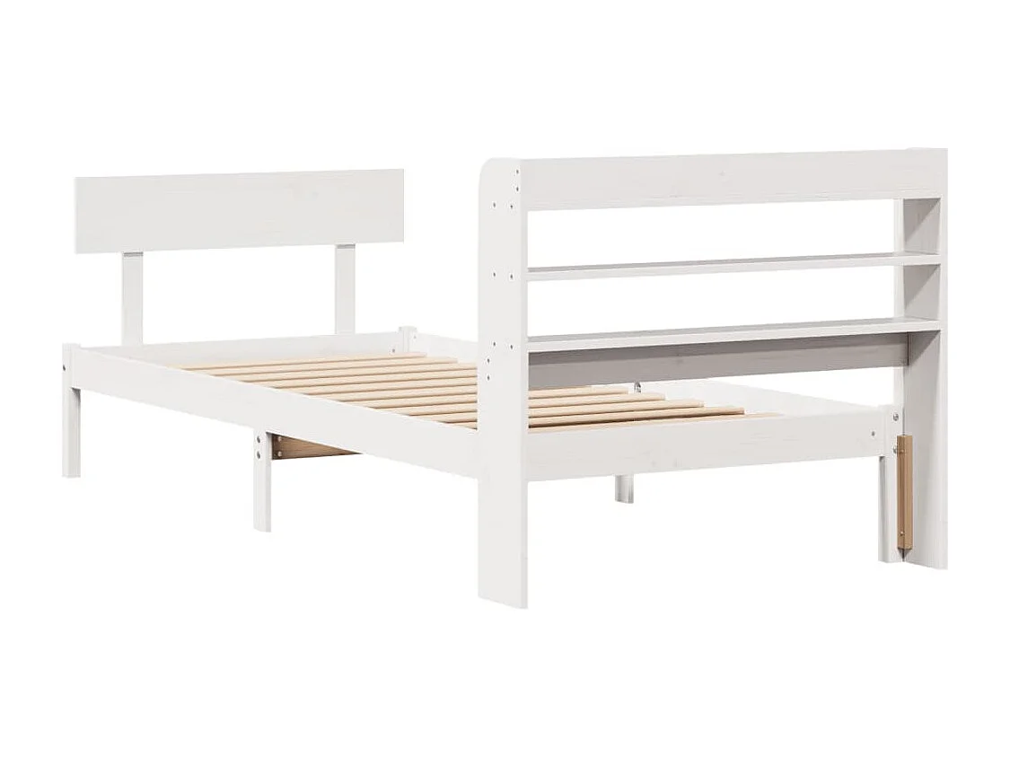 Cama sem colchão 90x190 cm madeira de pinho maciça branco