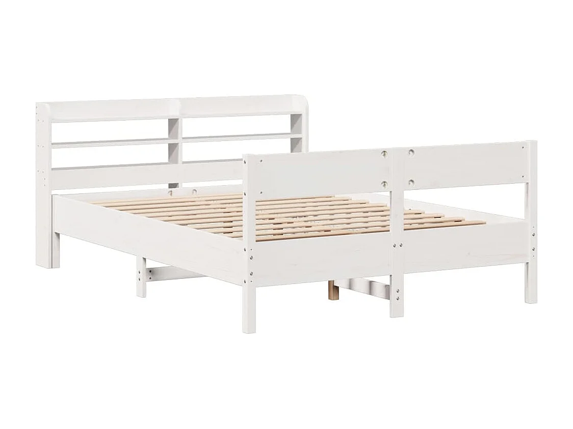 Cadre de lit sans matelas blanc 120x200 cm bois de pin massif