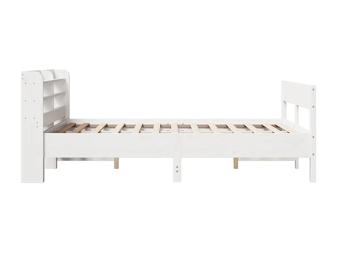 Estructura de cama sin colchón madera de pino blanca 120x200 cm