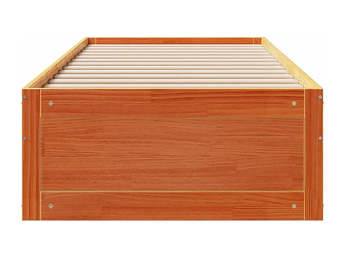Cama sin colchón con cajones madera de pino marrón 90x190 cm