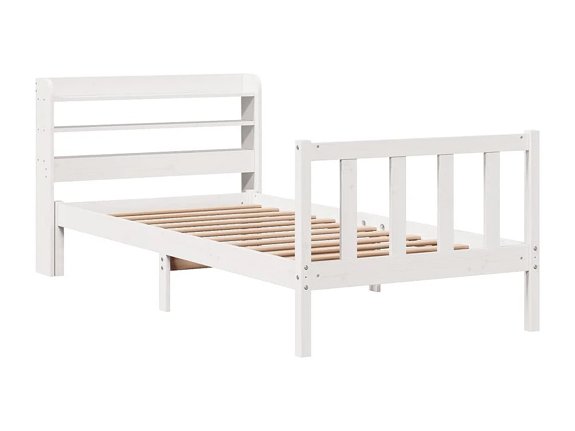 Cadre de lit sans matelas blanc 90x190 cm bois de pin massif