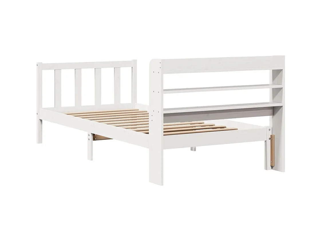 Estructura de cama sin colchón madera maciza blanca 90x190 cm
