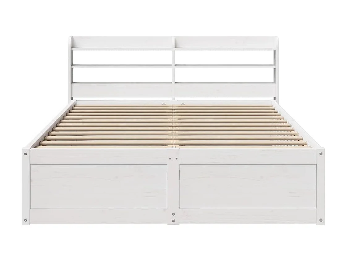 Estructura de cama con cabecero madera de pino blanco 150x200cm