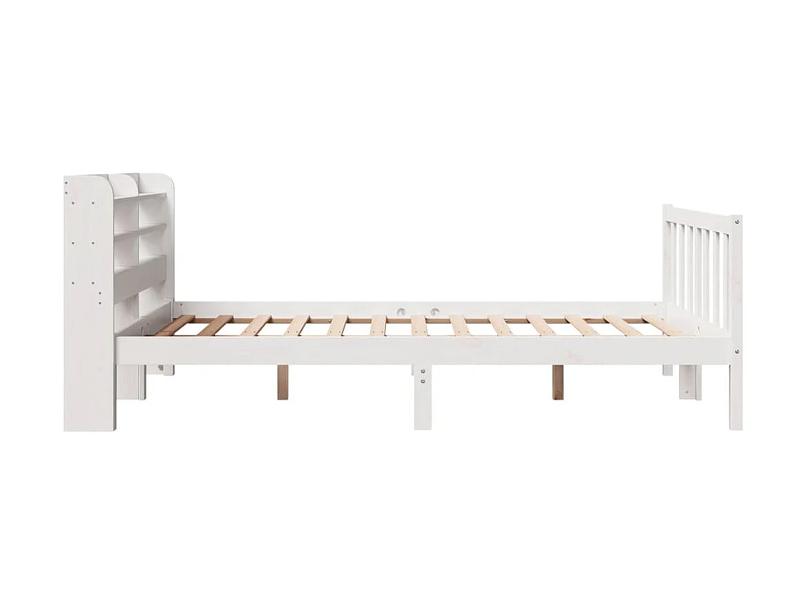 Estructura de cama sin colchón madera maciza blanca 120x190 cm
