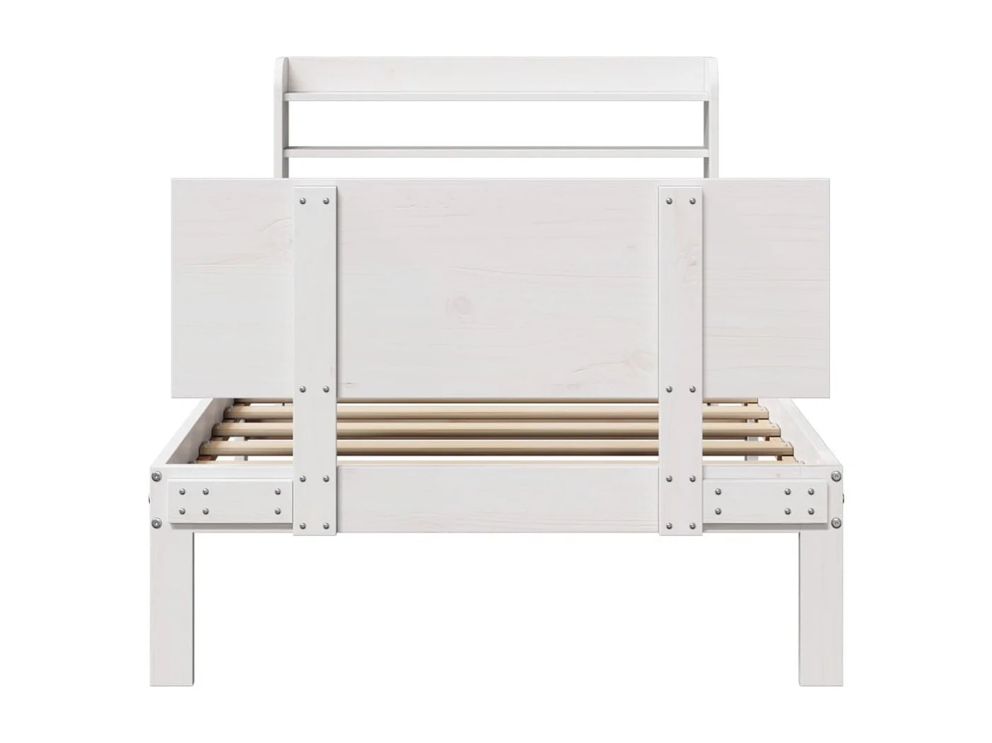 Cadre de lit avec tête de lit blanc 90x200cm bois de pin massif