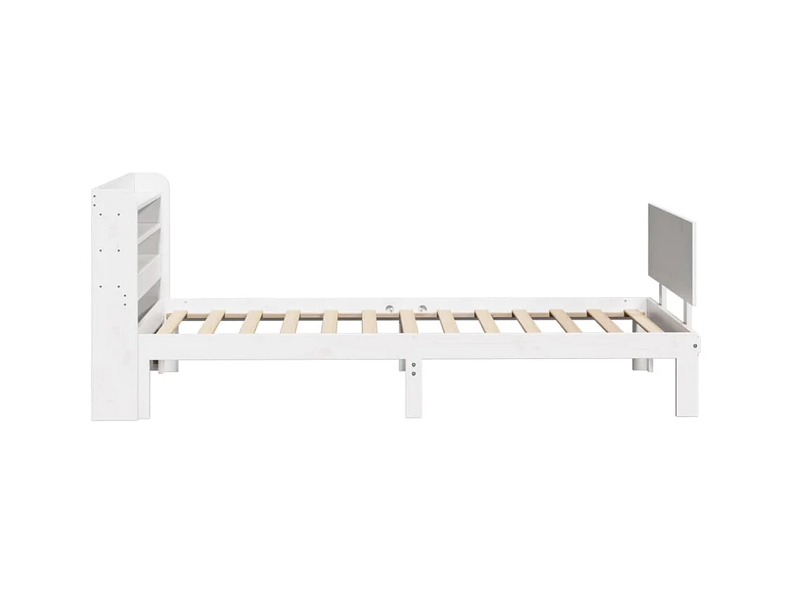 Estrutura de cama com cabeceira 90x200 cm pinho maciço branco