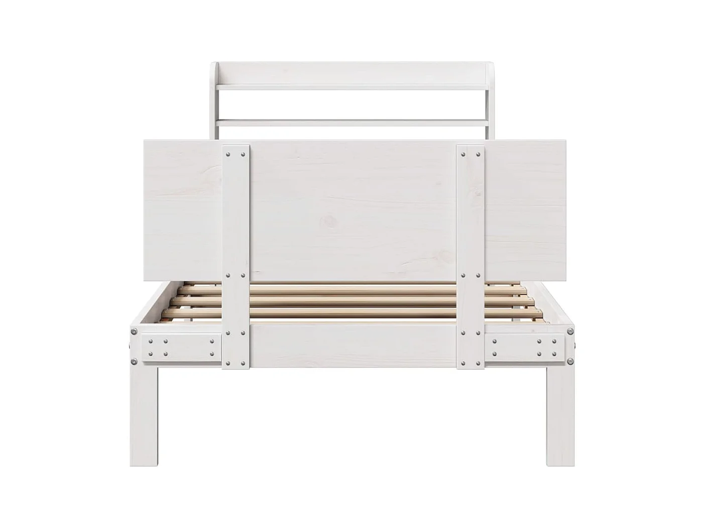 Estrutura de cama com cabeceira 90x200 cm pinho maciço branco