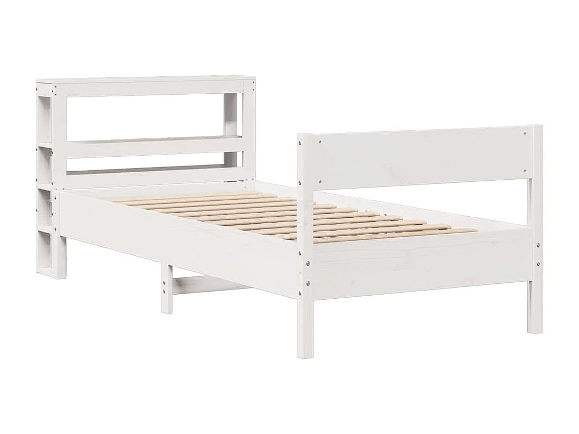 Estructura de cama sin colchón madera maciza blanca 75x190 cm