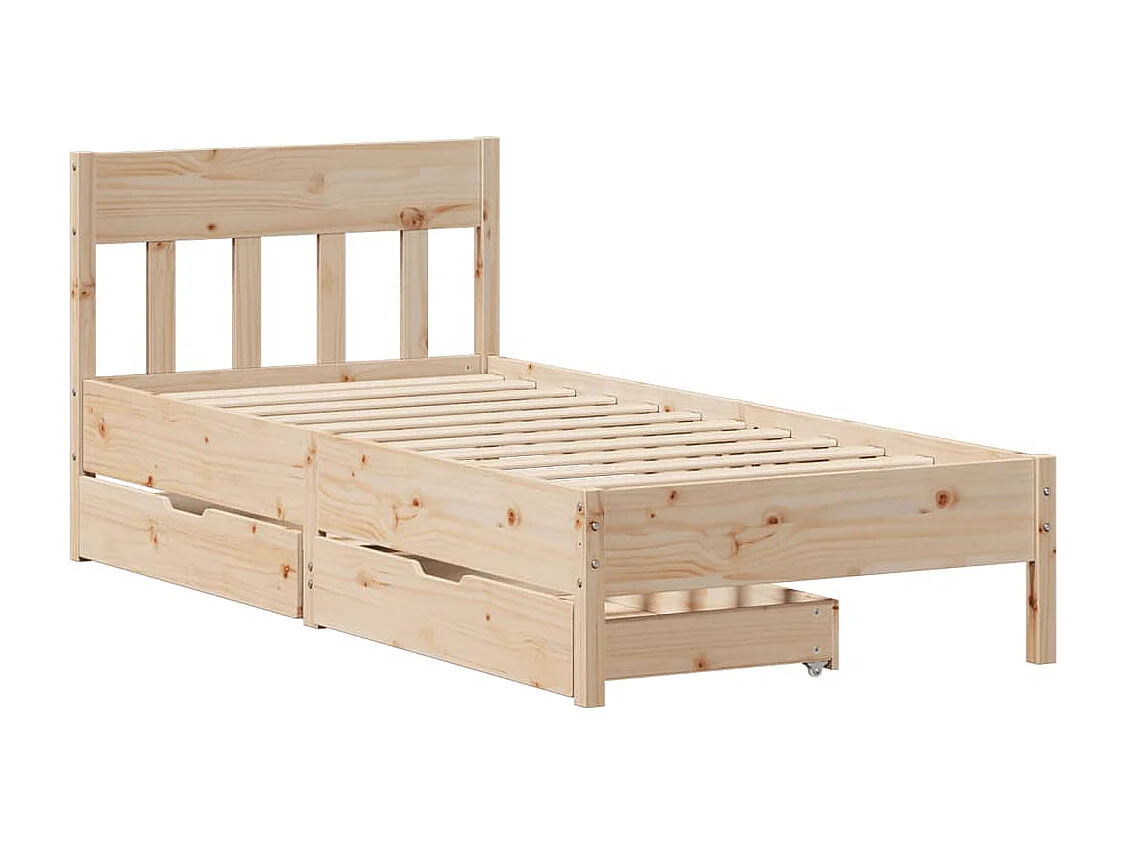 Estructura de cama sin colchón madera maciza de pino 90x190 cm