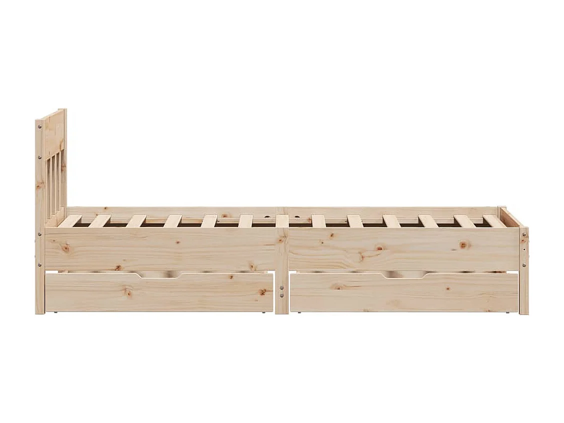 Estructura de cama sin colchón madera maciza de pino 90x190 cm