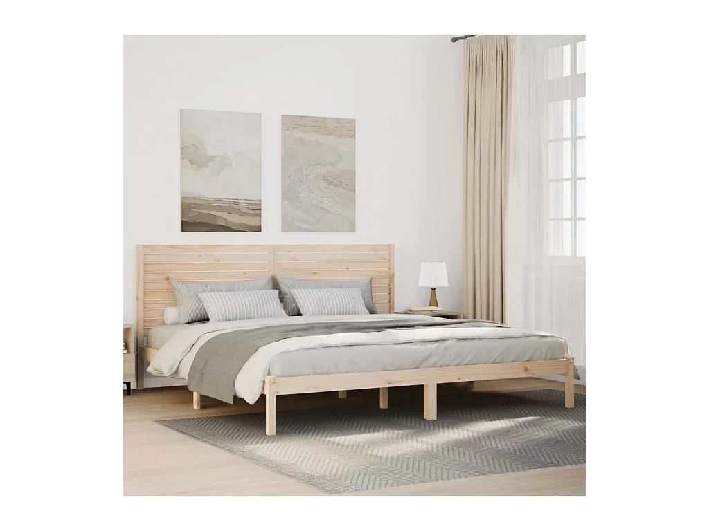 Cadre de lit extra long sans matelas 180x220 cm bois massif