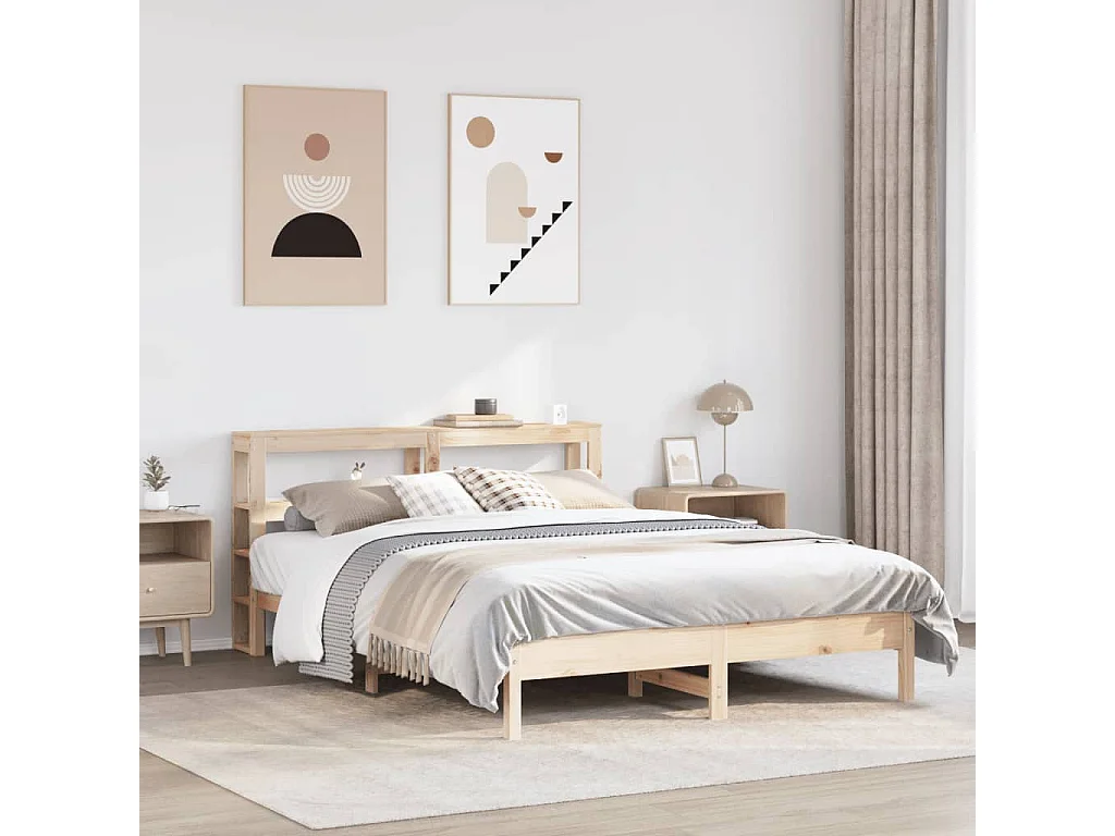 Cama sem colchão 160x200 cm madeira de pinho maciça