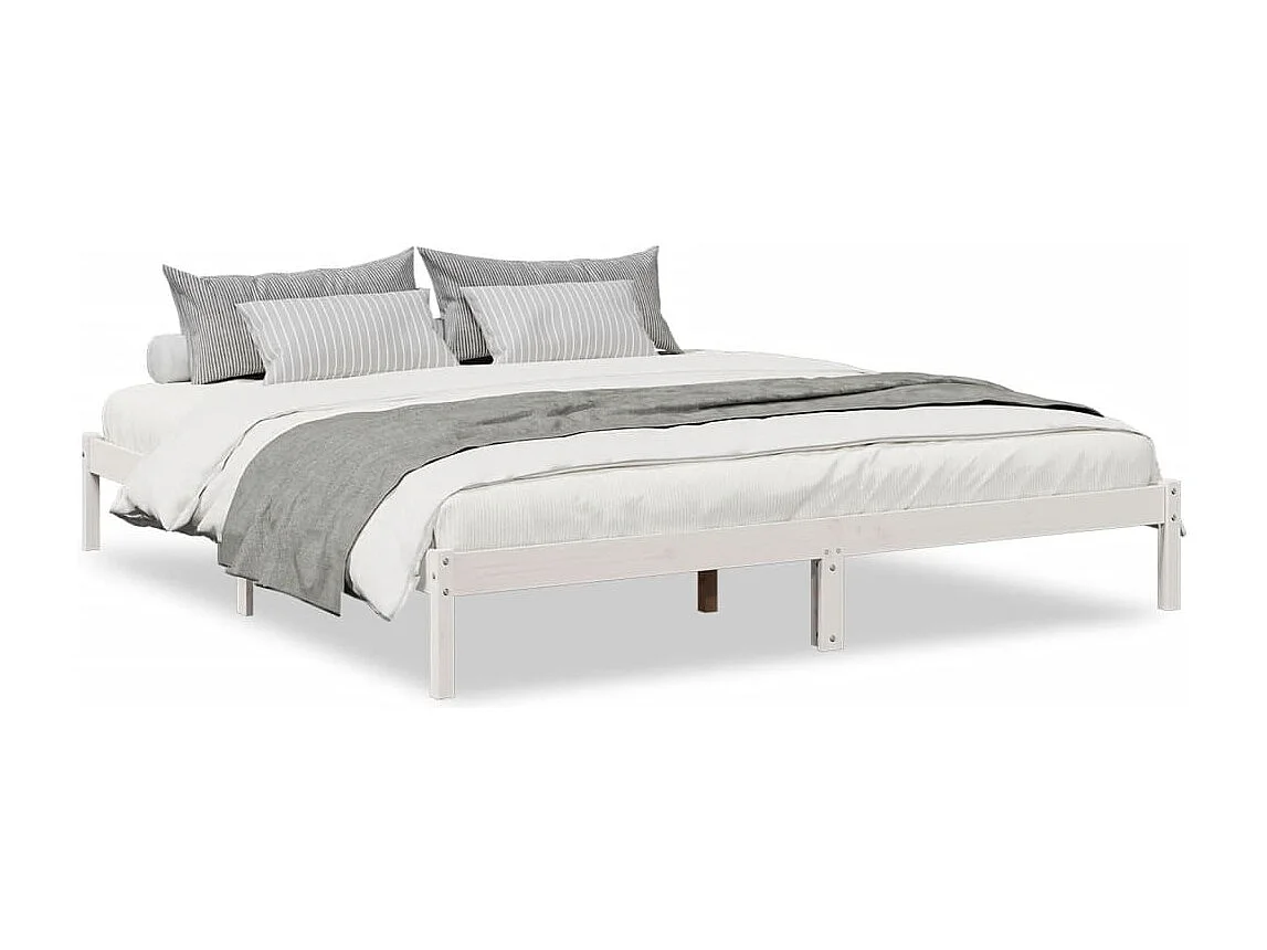Cama extralarga sin colchón madera maciza pino blanca 200x210cm