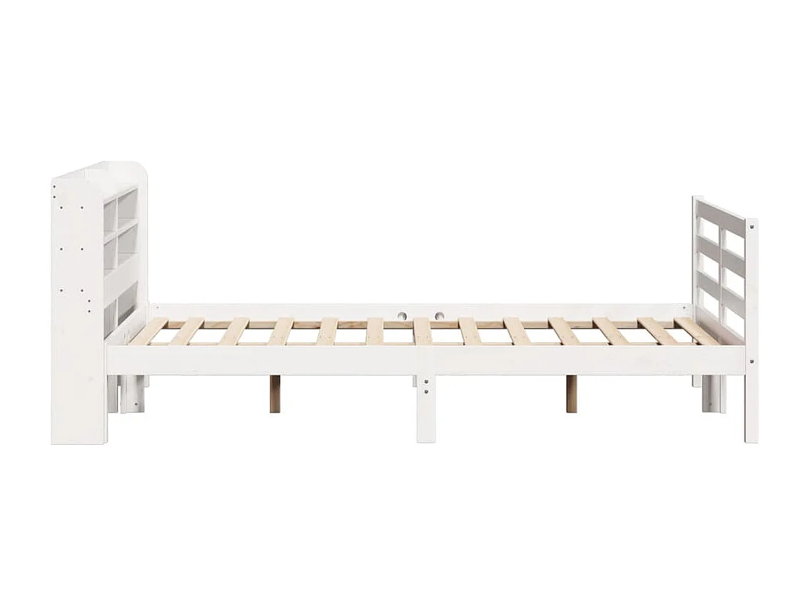 Cadre de lit avec tête de lit blanc 150x200 cm bois pin massif