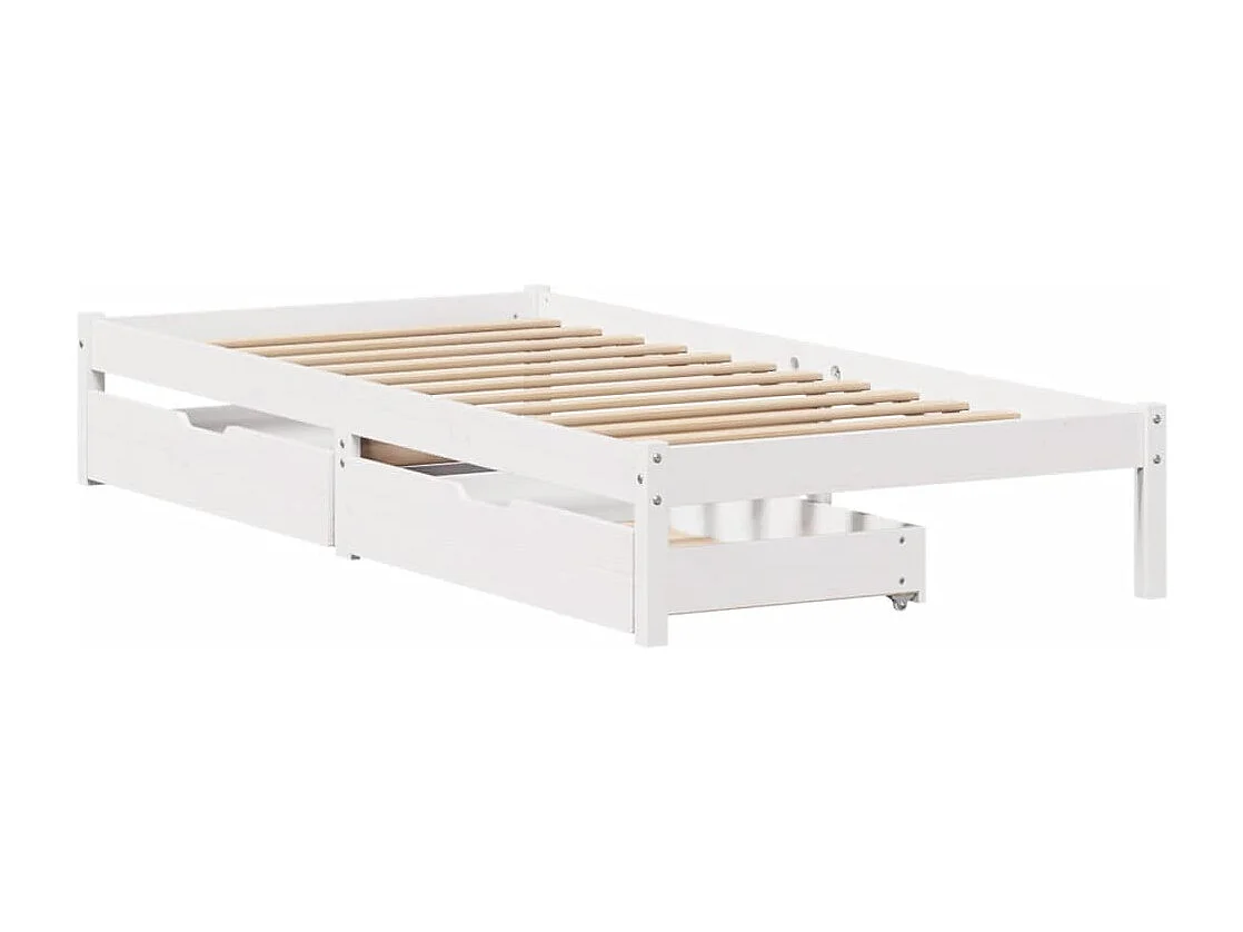 Cadre de lit sans matelas blanc 100x200 cm bois de pin massif
