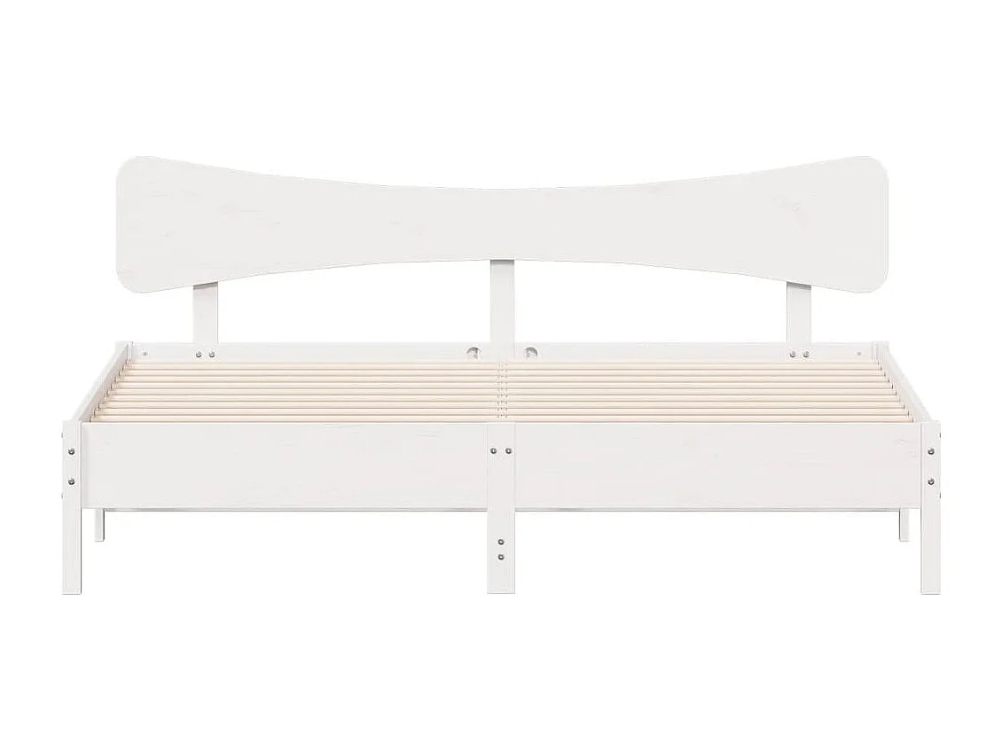 Cama sem colchão 200x200 cm madeira de pinho maciça branco