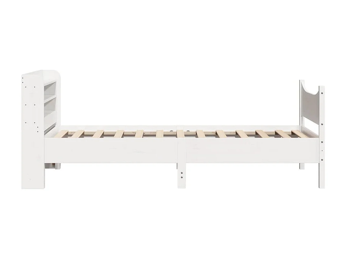 Estrutura de cama com cabeceira 90x190 cm pinho maciço branco