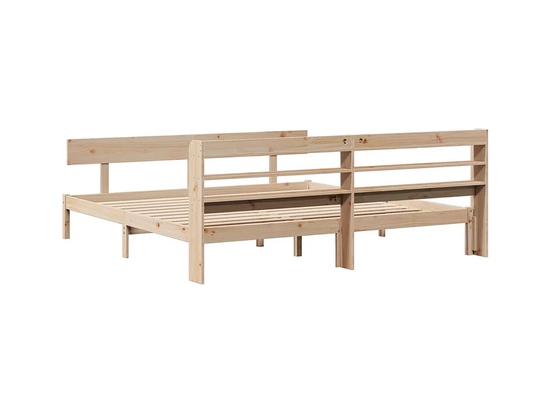 Cadre de lit sans matelas 200x200 cm bois massif de pin