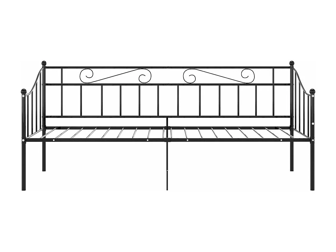 Sofá-cama 90x200 cm metal preto