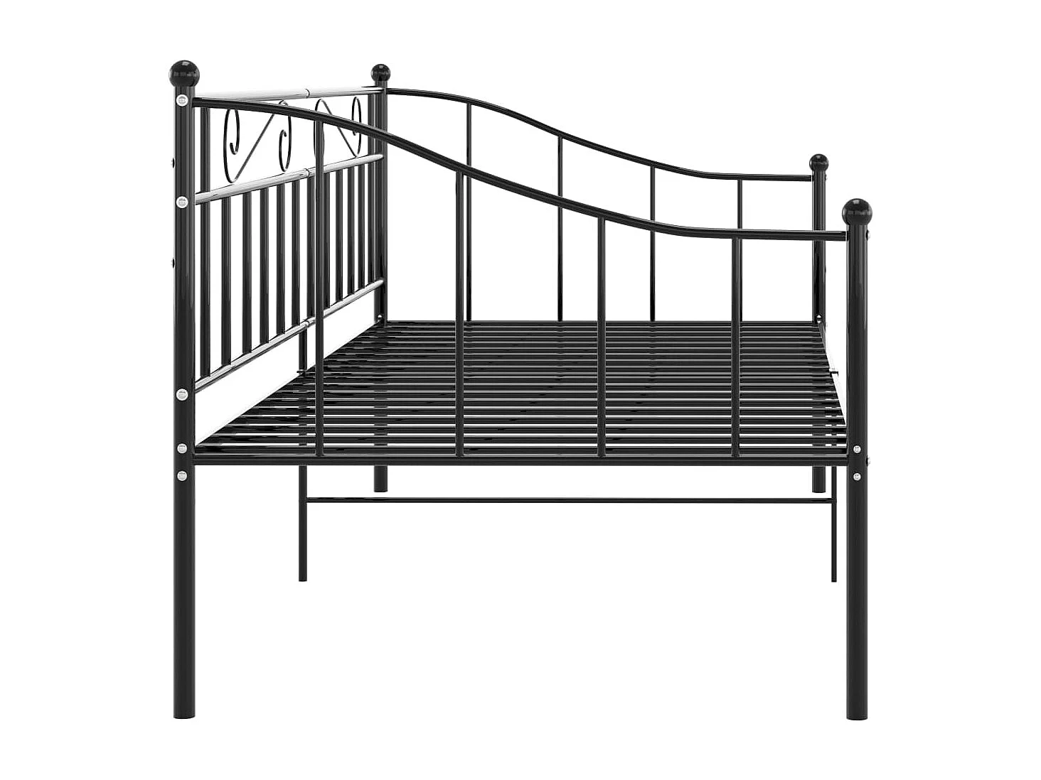 Sofá-cama 90x200 cm metal preto