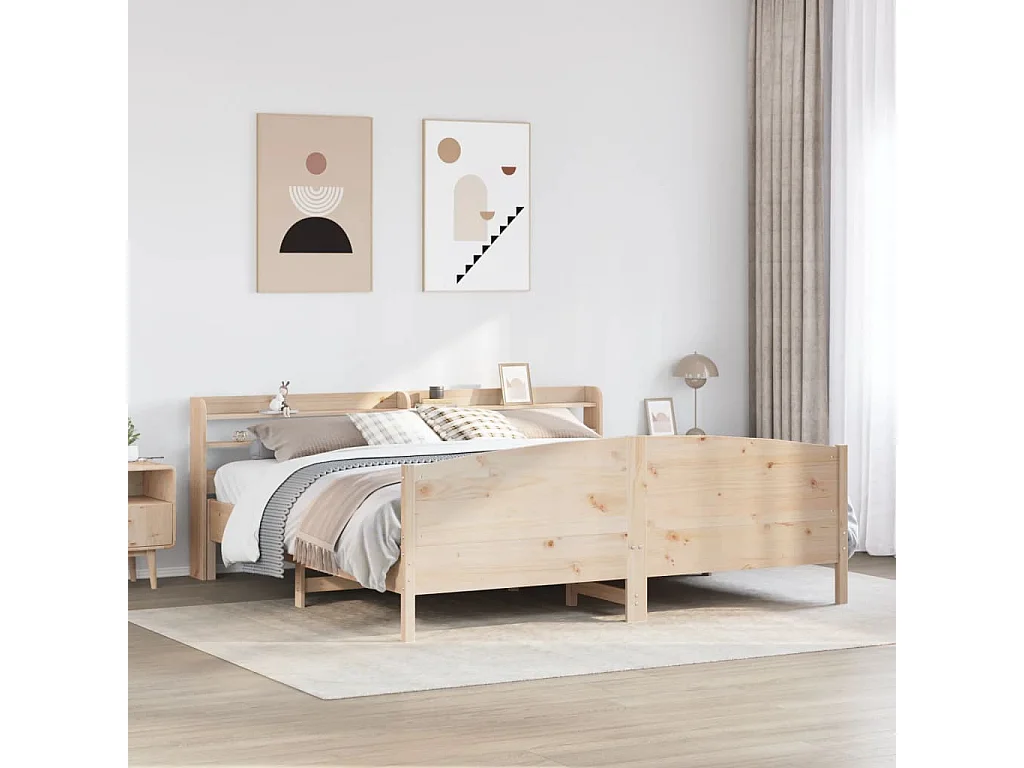 Cama sem colchão 180x200 cm madeira de pinho maciça