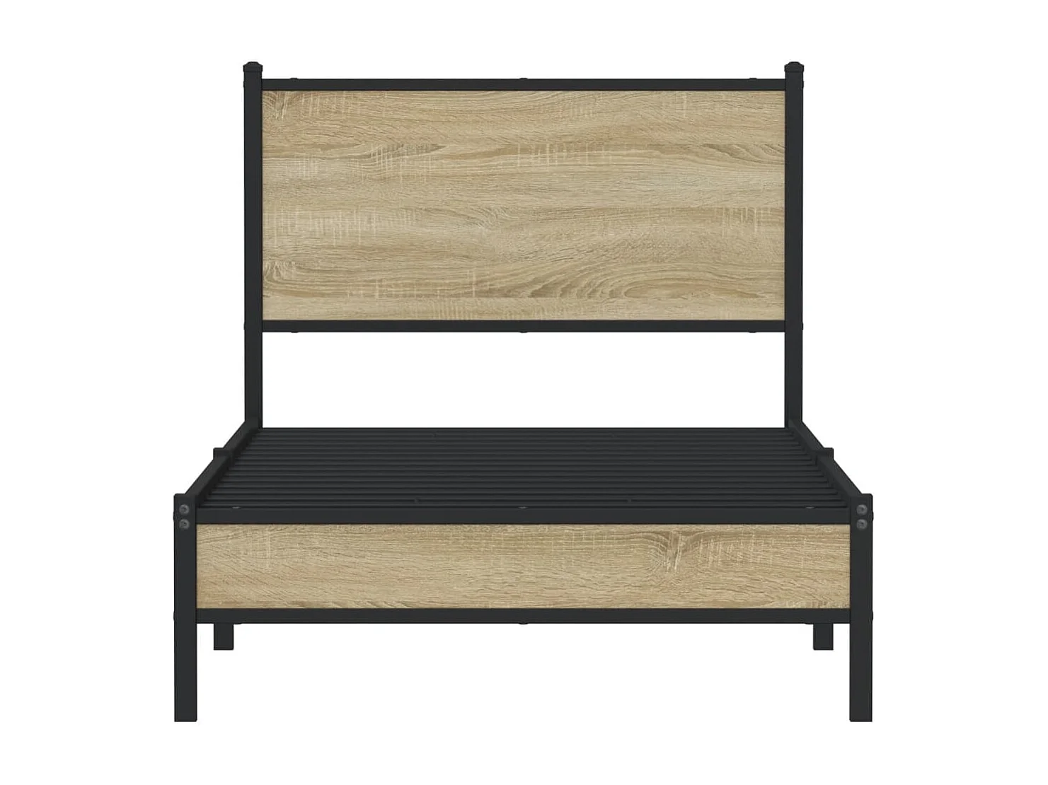 Estructura de cama sin colchón metal roble Sonoma 90x200 cm