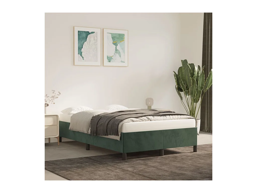 Cadre de lit Vert foncé 120x200 cm Velours