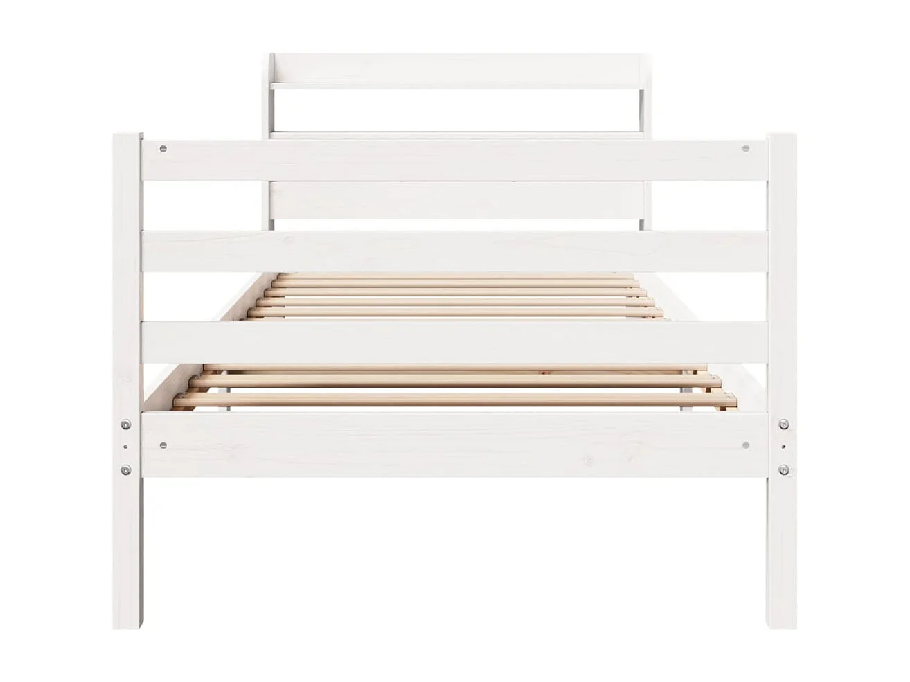 Estrutura de cama com cabeceira 90x190 cm pinho maciço branco