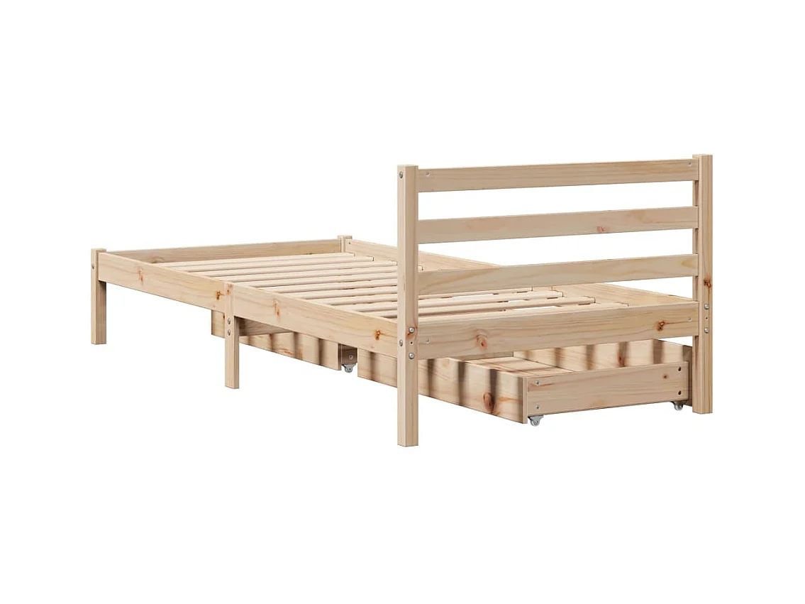 Cadre de lit sans matelas 100x200 cm bois massif de pin