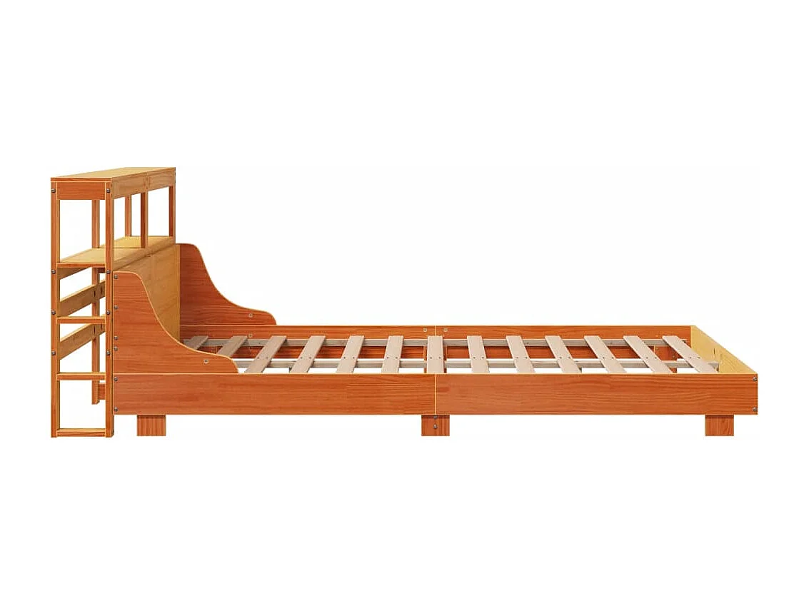 Cama sem colchão 120x200 cm madeira pinho maciça castanho-mel